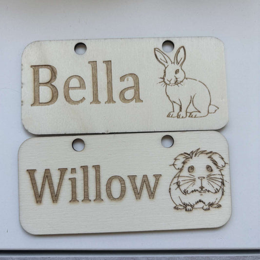 Personalised Guinea Pig, Rabbit,Hamster Name Sign - Standard or Formaldehyde Free Plywood|Custom Using water-based paint and animal-friendly