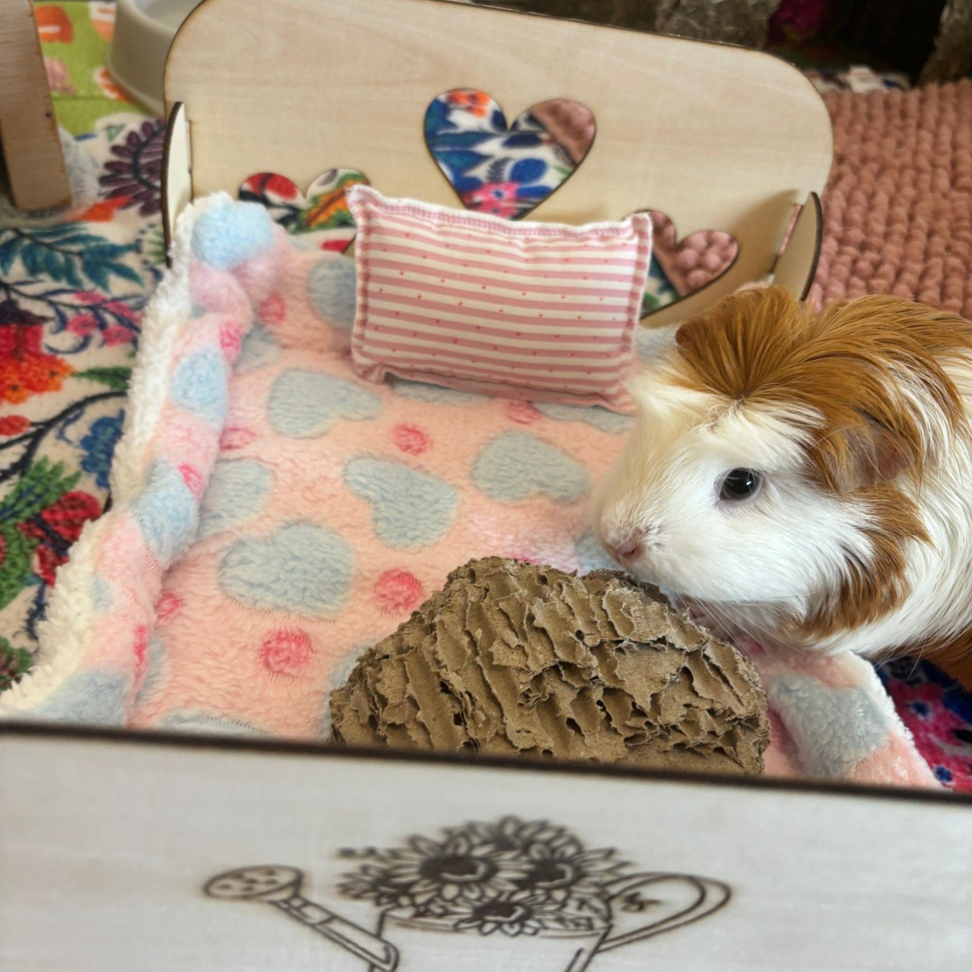 Small Animal Bed suitable for Guinea Pigs and Rabbits, This Bed is personalised with your small animal's name on the side of the bed.