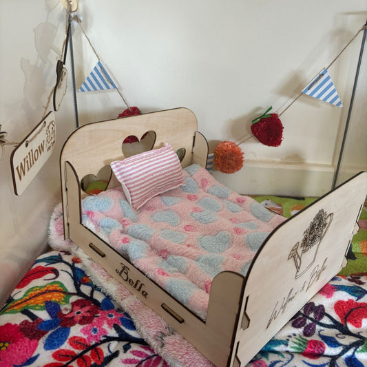 Small Animal Bed suitable for Guinea Pigs and Rabbits, This Bed is personalised with your small animal's name on the side of the bed.