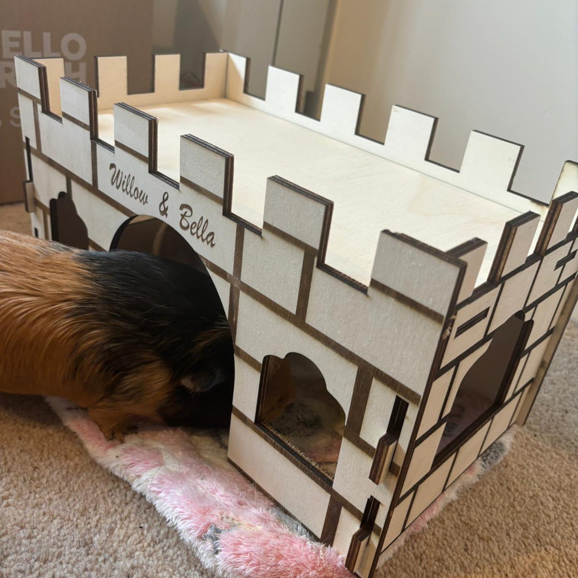 Guinea Pig and Hamster Castle House - Formaldehyde Free, Non Toxic, Wooden, Slot Together & Modular