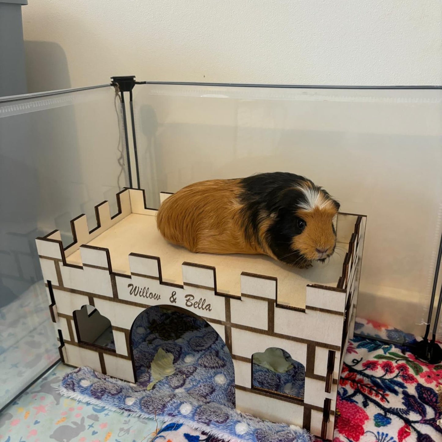 Guinea Pig and Hamster Castle House - Formaldehyde Free, Non Toxic, Wooden, Slot Together & Modular