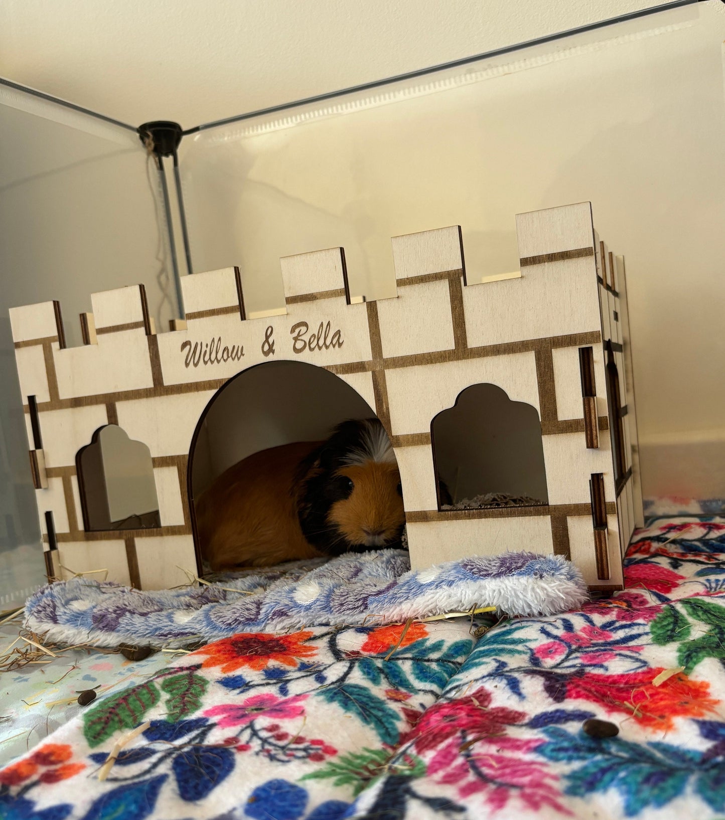 Guinea Pig and Hamster Castle House - Formaldehyde Free, Non Toxic, Wooden, Slot Together & Modular