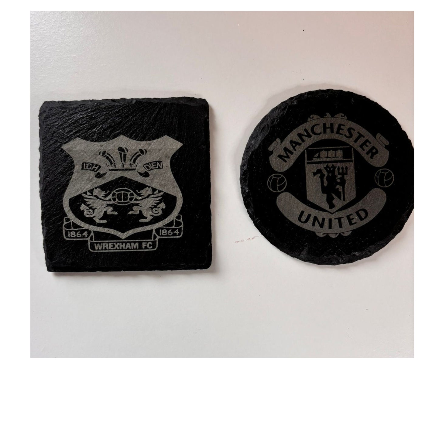 Slate Coaster, Personalize With Your Football Team Badge, Showcasing Your Favorite football Teams Using Laser Engraving.