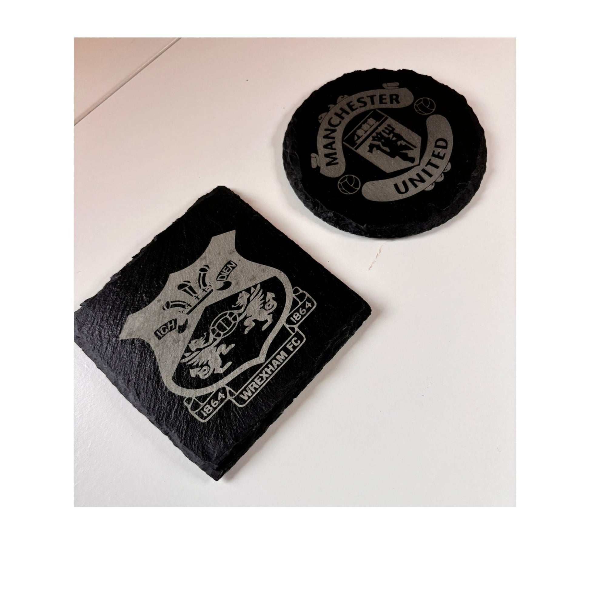 Slate Coaster, Personalize With Your Football Team Badge, Showcasing Your Favorite football Teams Using Laser Engraving.