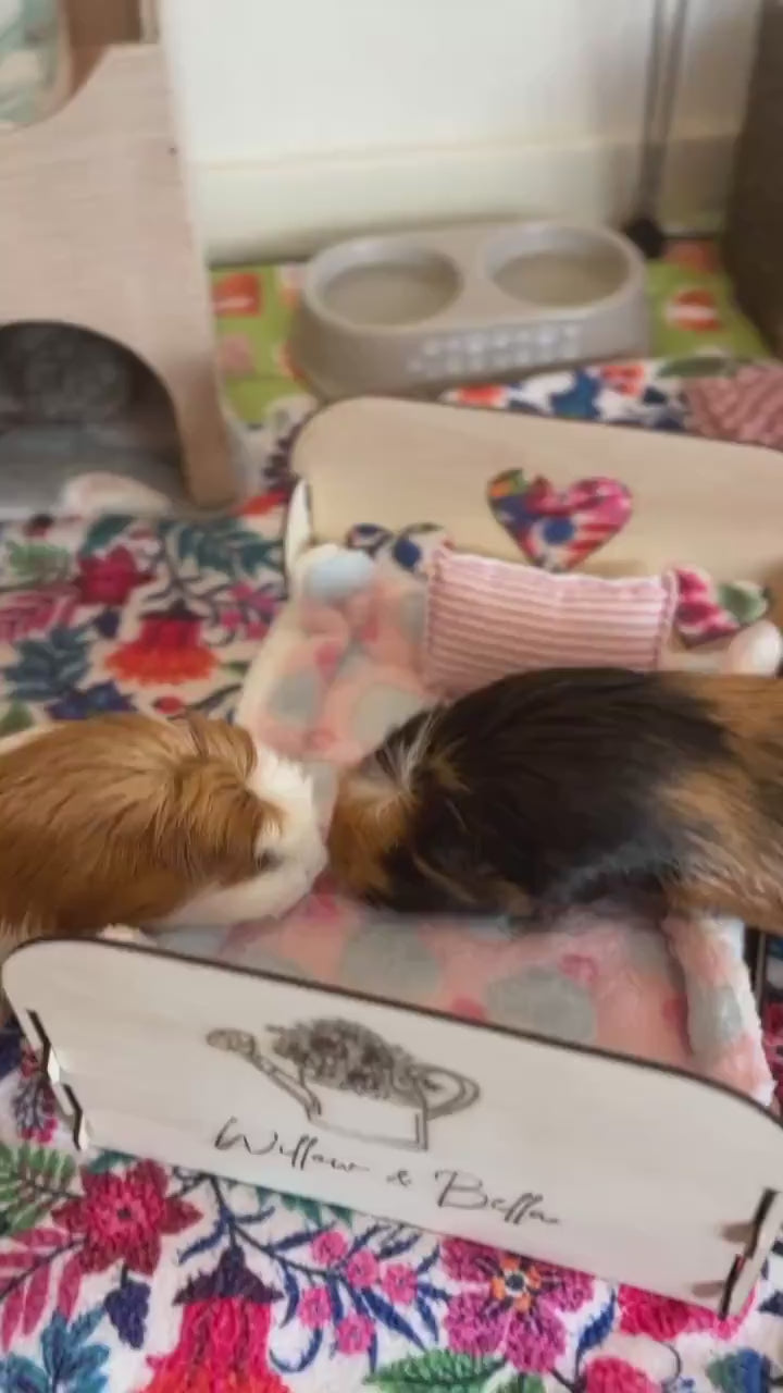 Small Animal Bed suitable for Guinea Pigs and Rabbits,  This Bed is personalised with your small animal's name on the side of the bed.